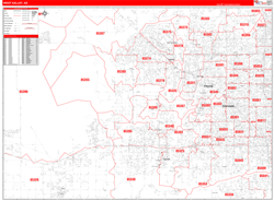 West Valley Metro Area Wall Map Red Line Style 2024